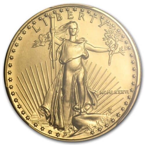 1986 1/2 OZ AMERICAN GOLD EAGLE PCGS69 - Image 3