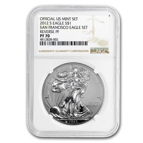 2012 1 OZ AMERICAN SILVER EAGLE REVERSE PROOF NGC PF70 - Image 2