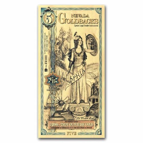 5 GOLDBACK NEVADA 1/200 OZ GOLD AURUM NOTE - Image 2