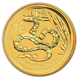 2013 1/4 OZ PERTH MINT GOLD SNAKE (LUNAR SERIES)