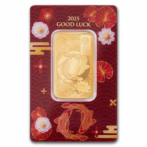 1 OZ GOLD BAR PAMP GOOD LUCK KOI FISH - Image 3