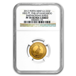 1/2 OZ AUSTRALIAN GOLD KANGAROO NGC PROOF 70