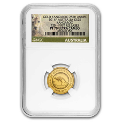 1/4 OZ AUSTRALIAN GOLD KANGAROO NGC PROOF 70
