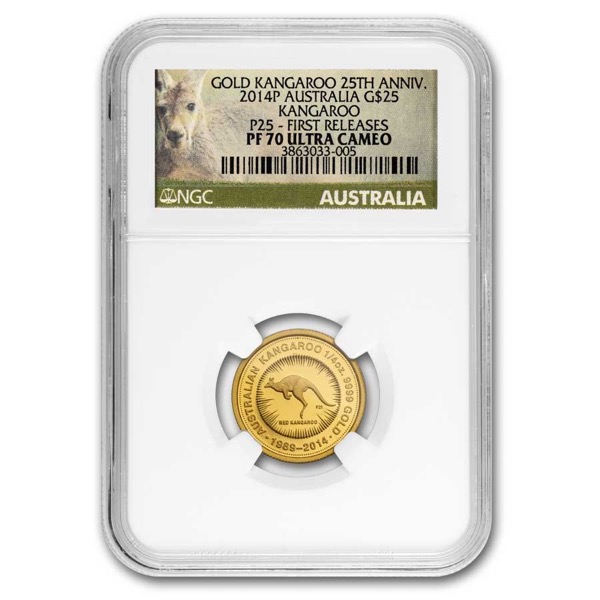1/4 OZ AUSTRALIAN GOLD KANGAROO NGC PROOF 70 - Image 2