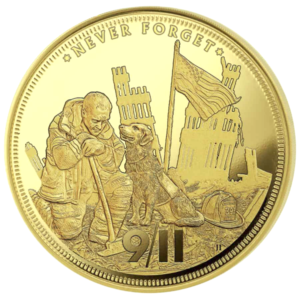 .125 OZ GOLD 9-11 NEVER FORGET MEMORIAL - Image 2