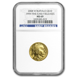 2008 1/4 OZ AMERICAN GOLD BUFFALO NGC69 W