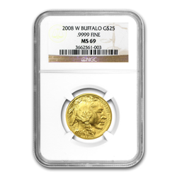 2008 W 1/2 OZ AMERICAN GOLD BUFFALO NGC MS69