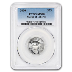 1/4 OZ AMERICAN PLATINUM EAGLE PCGS MS70