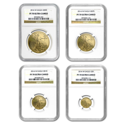 4 PIECE AMERICAN GOLD EAGLE SET NGC PROOF 70