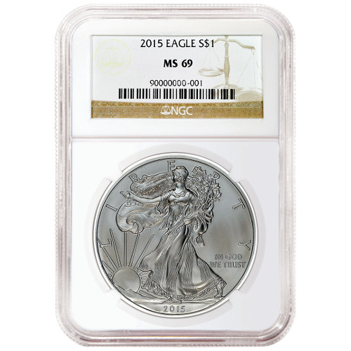 2015 1 OZ AMERICAN SILVER EAGLE NGC69 - Image 2