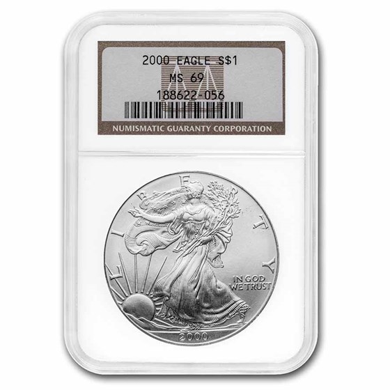 2000 1 OZ AMERICAN SILVER EAGLE NGC69 - Image 2