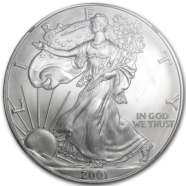 2001 1 OZ AMERICAN SILVER EAGLE NGC69 - Image 4