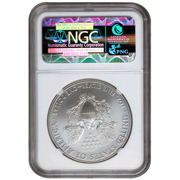 2005 1 OZ AMERICAN SILVER EAGLE NGC69 - Image 3