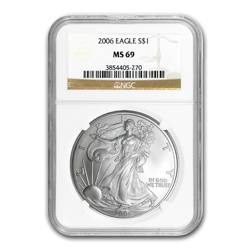 2006 1 OZ AMERICAN SILVER EAGLE NGC69