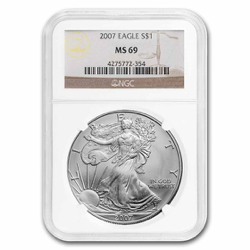 2011 1 OZ AMERICAN SILVER EAGLE NGC69