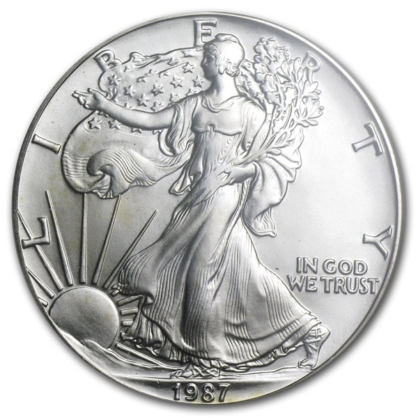 1987 1 OZ AMERICAN SILVER EAGLE NGC69 - Image 3