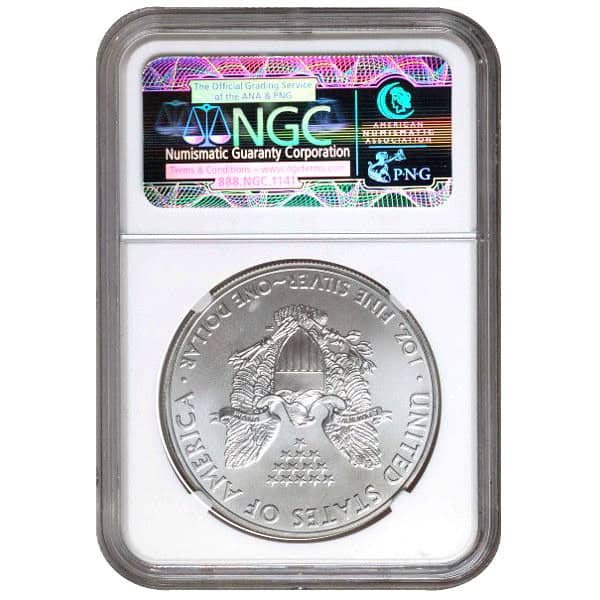 1996 1 OZ AMERICAN SILVER EAGLE NGC69 - Image 3