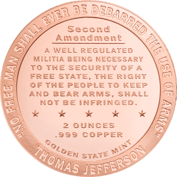 2 OZ COPPER ROUND SECOND AMENDMENT - Image 3