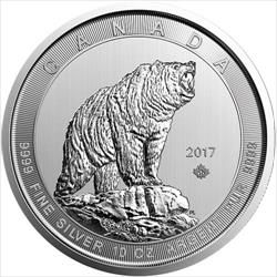 2017 10 OZ SILVER GRIZZLY BEAR
