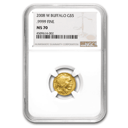2008 1/10 OZ AMERICAN GOLD BUFFALO NGC70 W