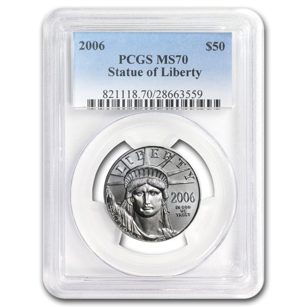 1/2 OZ PLATINUM AMERICAN EAGLE PCGS MS70 - Image 2