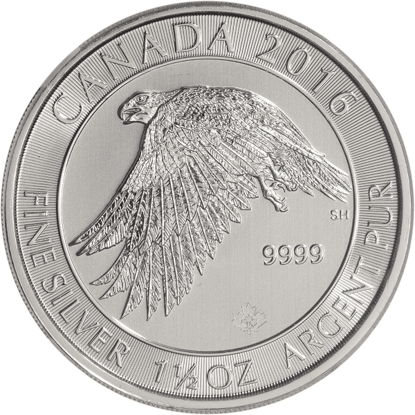 1.5 OZ CANADIAN SILVER GYRFALCON - Image 2