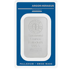 1 OZ PALLADIUM BAR ARGOR HERAEUS