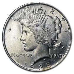 1923 $1 U.S. SILVER PEACE BU