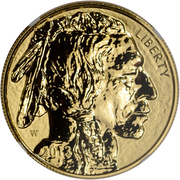 2013 1 OZ AMERICAN GOLD BUFFALO NGC70 PROOF REVERSE - Image 4