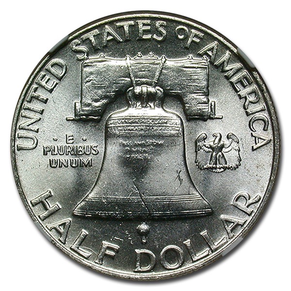 1959 50 CENT U.S. SILVER FRANKLIN NGC MS67 FULL BELL LINES - Image 4