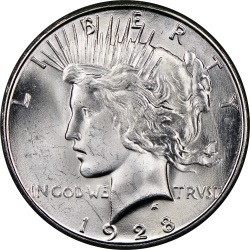 1927 S $1 U.S. SILVER PEACE AU