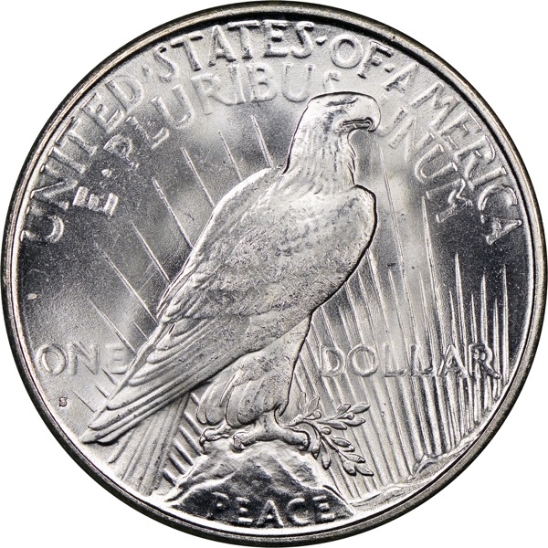 1927 S $1 U.S. SILVER PEACE AU - Image 3