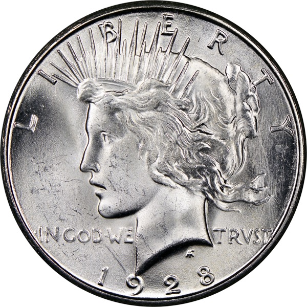 1927 S $1 U.S. SILVER PEACE AU - Image 2