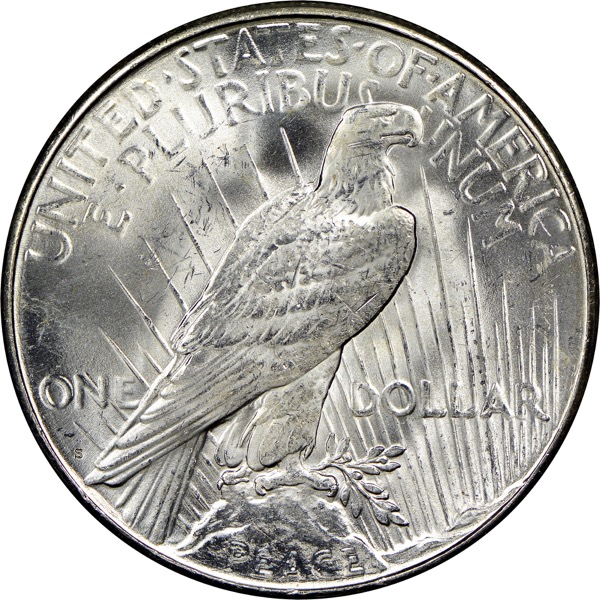 1923 S $1 U.S. SILVER PEACE AU - Image 3
