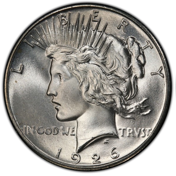 1926 $1 U.S. SILVER PEACE AU - Image 2