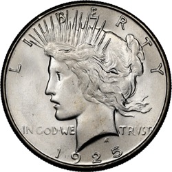 1923 D $1 U.S. SILVER PEACE AU