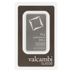 50 GRAM PALLADIUM BAR VALCAMBI