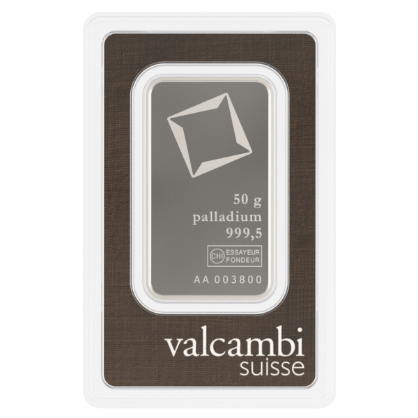 50 GRAM PALLADIUM BAR VALCAMBI - Image 2