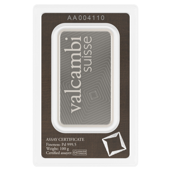 100 GRAM PALLADIUM BAR VALCAMBI - Image 3
