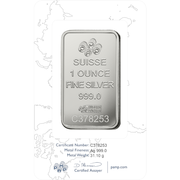 1 OZ SILVER BAR PAMP FORTUNA - Image 3