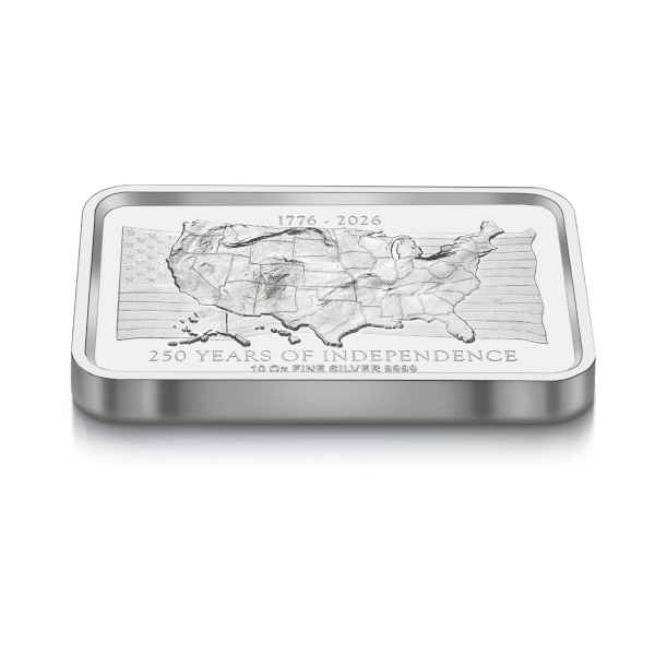 10 OZ SILVER BAR US INDEPENDENCE HIGH RELIEF AUSTRALIAN BULLION CO - Image 3