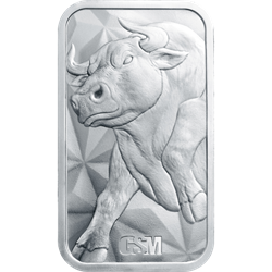 1 OZ SILVER BAR BULL AND BEAR GOLDEN STATE MINT
