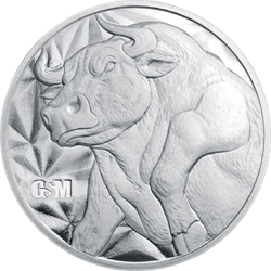 1/2 OZ SILVER ROUND BULL AND BEAR GOLDEN STATE MINT