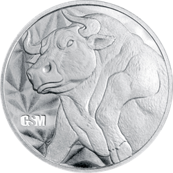 1/4 OZ SILVER ROUND BULL AND BEAR GOLDEN STATE MINT