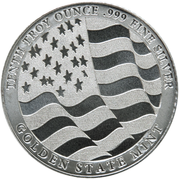 1/10 OZ SILVER ROUND EAGLE GOLDEN STATE MINT - Image 3