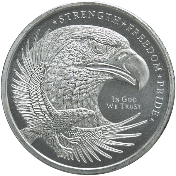 1/10 OZ SILVER ROUND EAGLE GOLDEN STATE MINT - Image 2