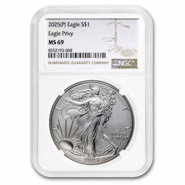 2025 1 OZ AMERICAN SILVER EAGLE NGC MS69 - Image 2