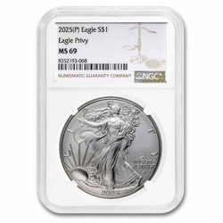 2025 1 OZ AMERICAN SILVER EAGLE NGC MS69