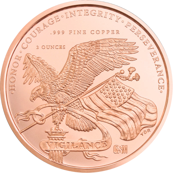 2 OZ COPPER ROUND 250TH ANNIVERSARY GOLDEN STATE MINT - Image 3