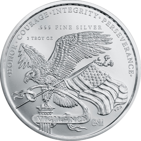 2 OZ SILVER ROUND 250TH ANNIVERSARY GOLDEN STATE MINT - Image 3